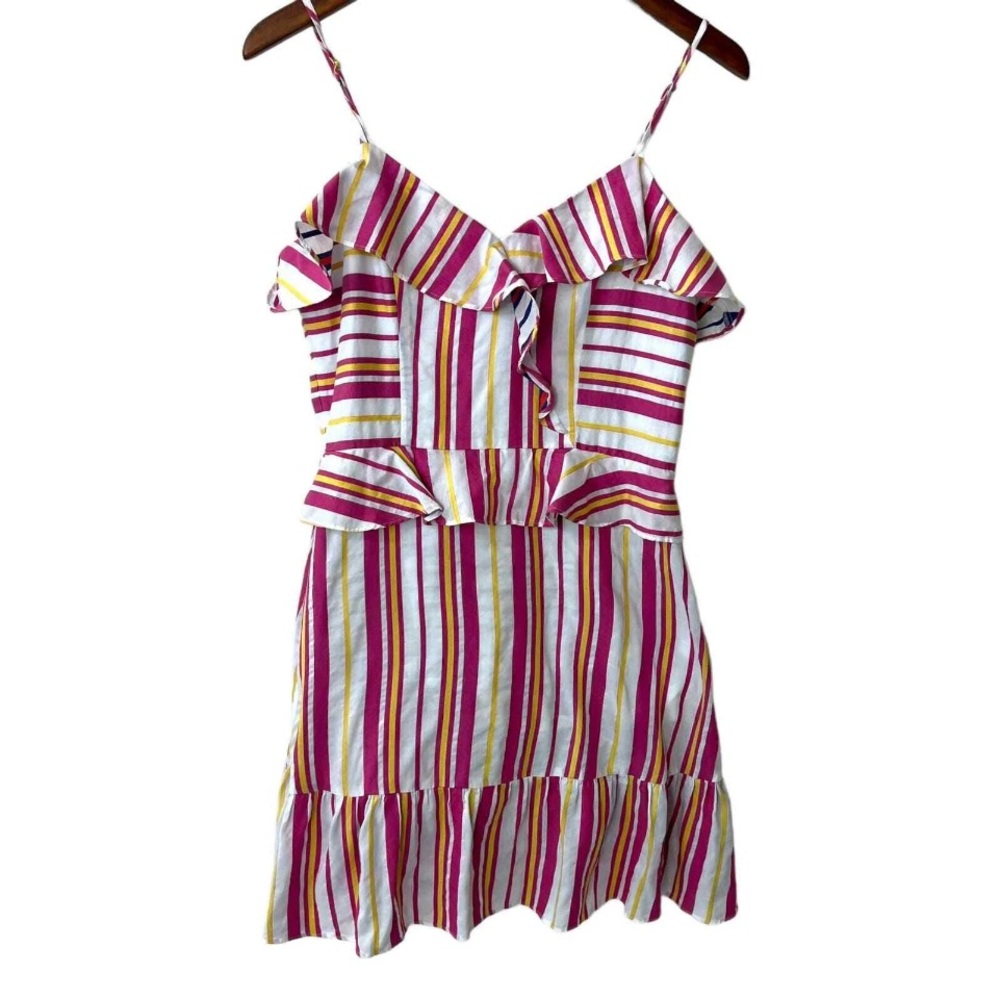 Parker Pink and White Striped Mini Dress - Picture 3 of 14